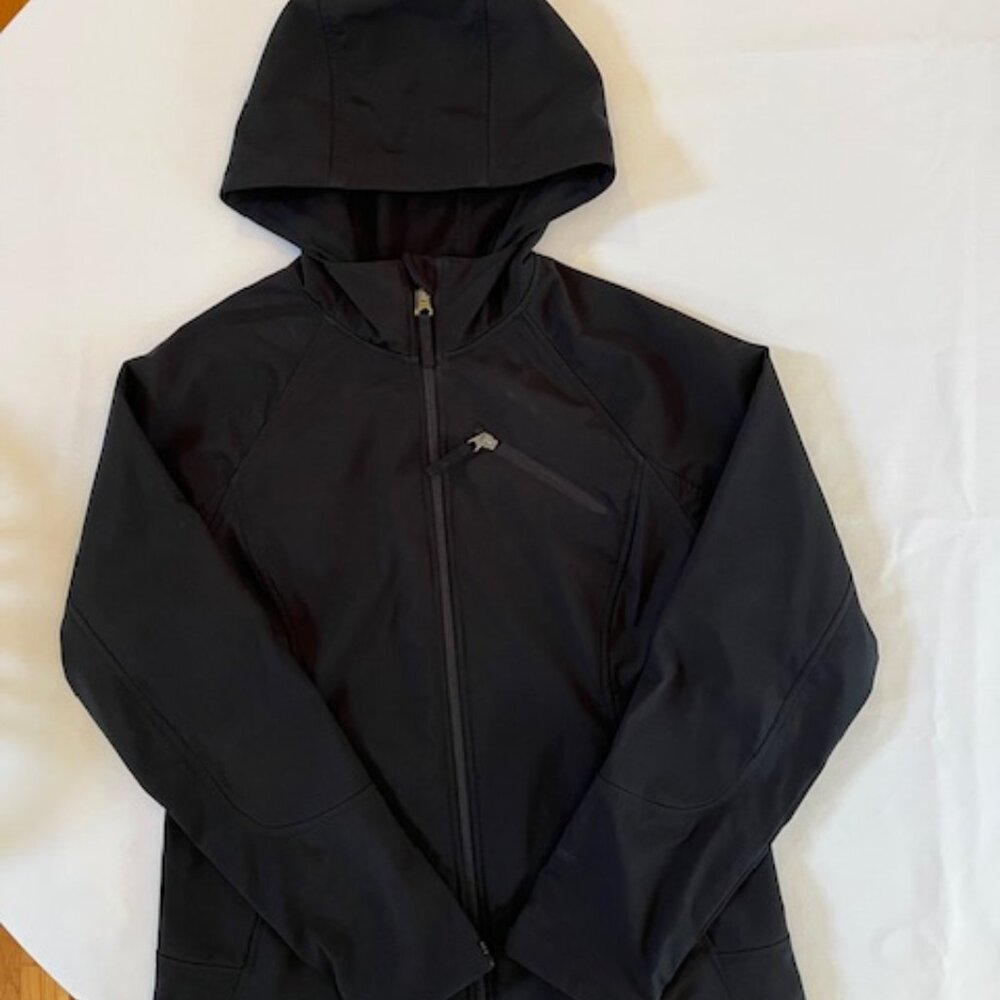 FREE TECH | Women's Softshell Jacket Black Hooded Zip Up Athletic Sz 8-10 -EUC - Picture 14 of 14